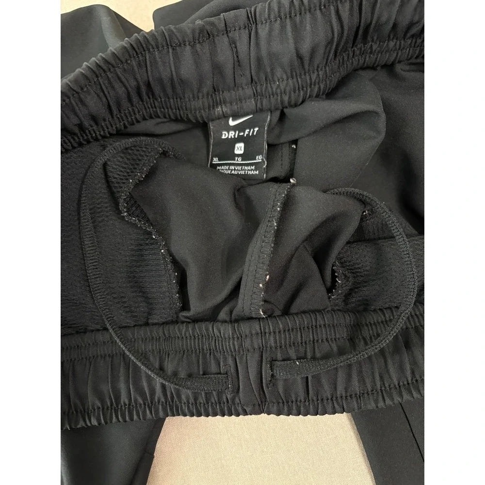 Nike Training Track Pants Mens Size XL Black Dri Fit Drawstring Active Gym